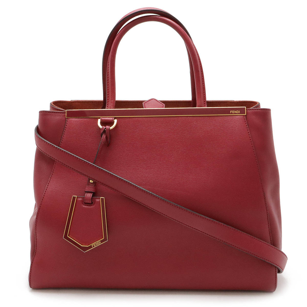 Fendi 2Jours Handbag 2way Leather Red